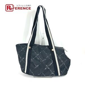 Chanel Travel Pet Bag Shoulder Boston Nylon Black